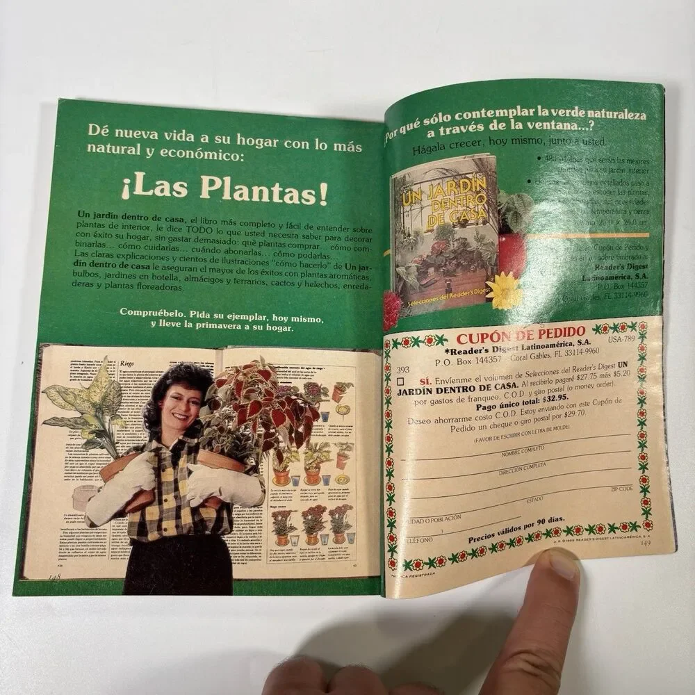 Selecciones Reader’s Digest 1989 Español Spanish revista Jardín Plantas Vintage